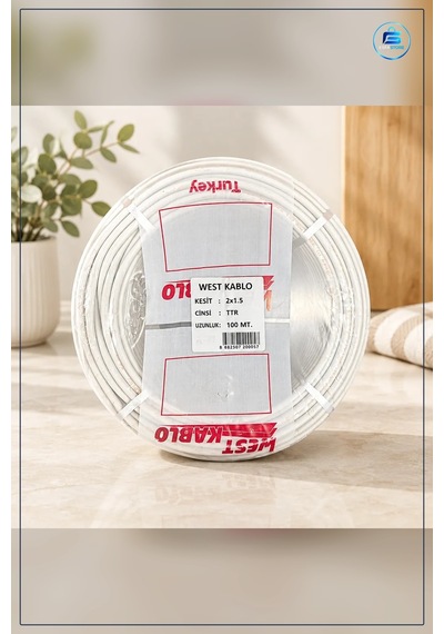 Elektrik Tesisat Kablosu 2x1,5 Mm Ttr 100 Metre Beyaz Ev Ofis Mon