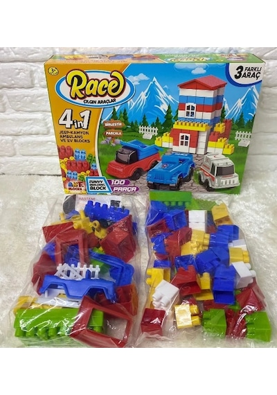 Asya Oyuncak Ant011 Ant Blok Eğitici Eğlenceli Zeka Geliştirici Blok Seti 4 İn 1 - 100 Parça
