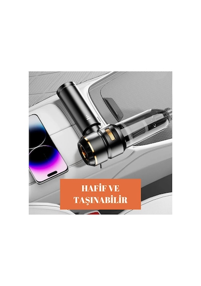 Araç İçi Süpürge Şarjlı Gümüş 0-250 Watt 71-80 Dba 2 Yıl Garantili 2-3 Saat Şarj Süresi