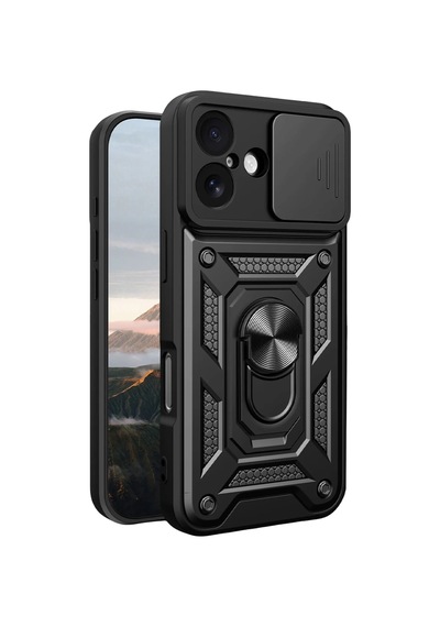İphone 17 Pars Lens Yüzüklü Silikon - Siyah