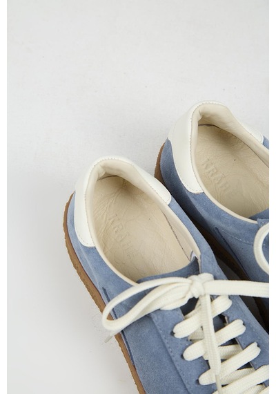Krahe Palminteri 2 Erkek Hakiki Deri Bağcıklı Mavi-ekru Sneakers