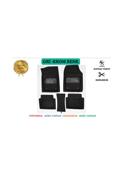 Chevrolet Lacetti Hb 2013 Uyumlu 3 Cm Havuzlu 5 Parça Set 4d Paspas Takımı Siyah - Gri