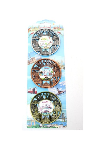 Tedar İstanbul Temalı Metal Magnet 3'lü Set Alk2891 Najmaddin Standart