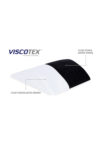 Visco Ortopedik Araç Bel Dayama Minderi 35x33x9 cm, Siyah