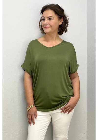 Mia Butik Kadın Yeşil Sırtı Çapraz Bluz Yeşil