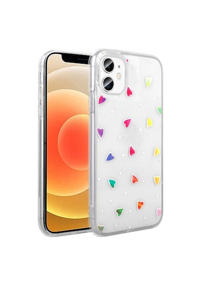 Apple Uyumlu iPad iPhone 11 Kılıf Şeffaf Figürlü Zore Folk Sert Kapak Kalp