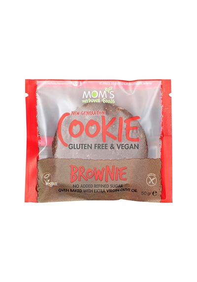 Moms Glutensiz Vegan Kurabiye 50 G Brownie - Sağlıklı Atıştırmalık 4'li Avantaj Paketi - 4 Adet Tarı