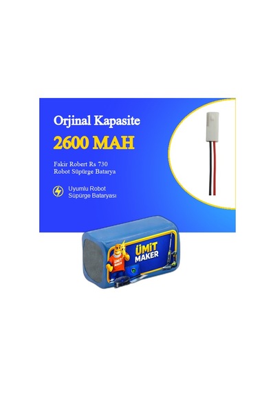 Fakir Robert Rs 730 Robot Süpürge 2600 Mah 14.4 V Batarya  Uyumlu Uzun Ömürlü, Yüksek Performans Pil