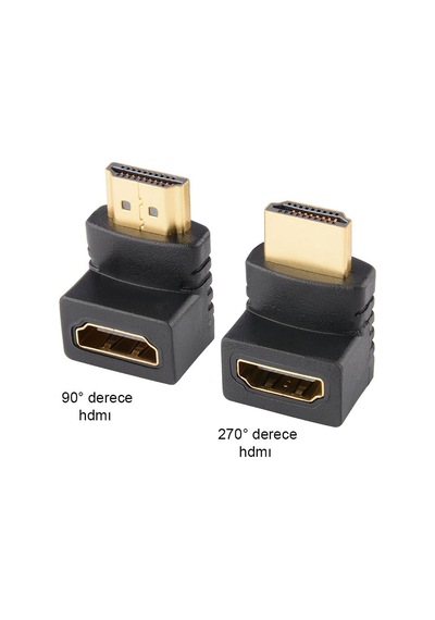 Hdmı 2 Li Set 270 Derce Ve 90 Derece Hdmı L Tipi Dişi Erkek Çevirici