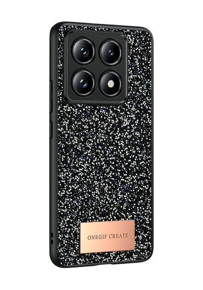 Onegif Xiaomi Mi 14t Pro Bright Simli Kapak - Siyah 0.2M-Çok Renkli