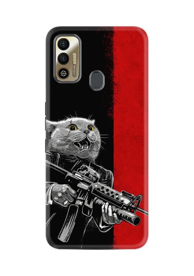 Tecno Spark 7t Kılıf Silikon Desen Özel Seri Çılgın Kedi 1674
