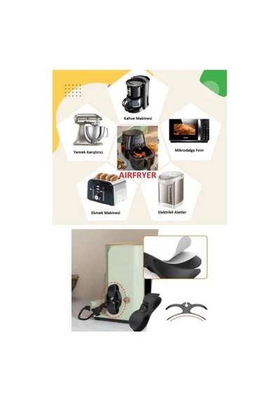 Yapışkanlı Kablo Sabitleyici Düzenleyici Çok Amaçlı Kablo Tutucu Airfryer Kablo Toparlayıcı Sarma Aparatı 1 Adet