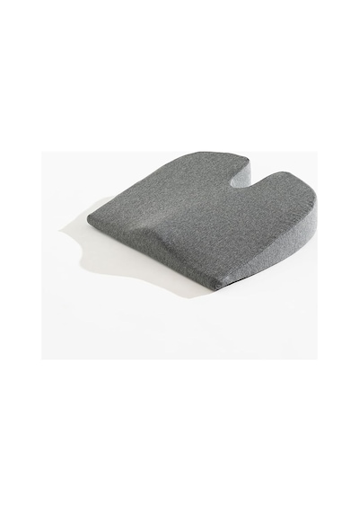 Ortopedik Eğimli Visco Minder Ofis Araba Koltuk Oturma Minderi 42x40x9x2 Cm Gri