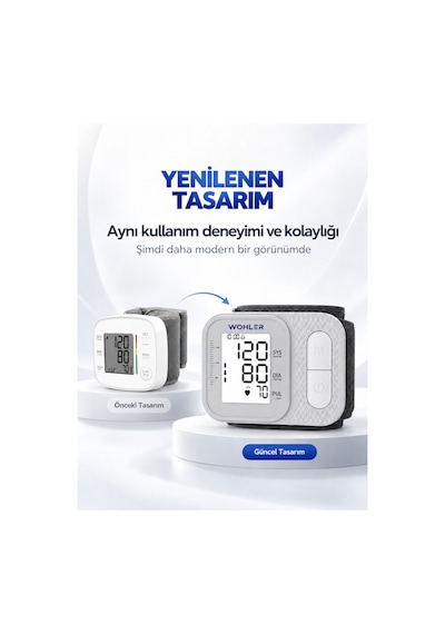Wohler Bilekten Ölçer Dijital Tansiyon Aleti , Nabız Ölçer , 2 X 120 Ölçüm Hafıza , Saklama Kutulu