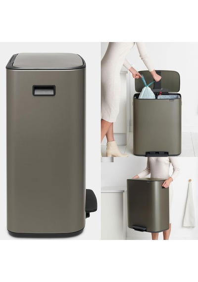 Brabantia Çöp Kutusu İki Bölmeli 30+30 Lt Bo Pedal Bin Platinium