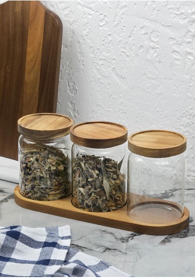 Akasya 3lü Kavanoz Seti - Cam Kavanoz Takımı - 3x600 Ml