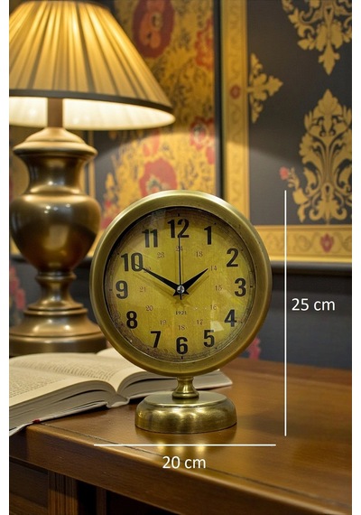Vintage Elite 25x20 Eskitme Metal Masa Saati Çok Renkli