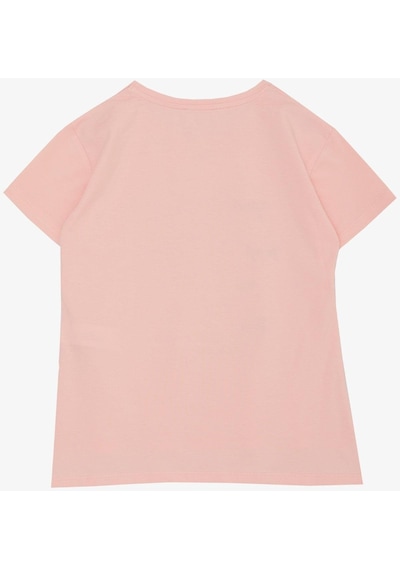 Breeze Kız Çocuk Tişört Havalı Kız Baskılı 8-14 Yaş, Pembe-pembe Pembe