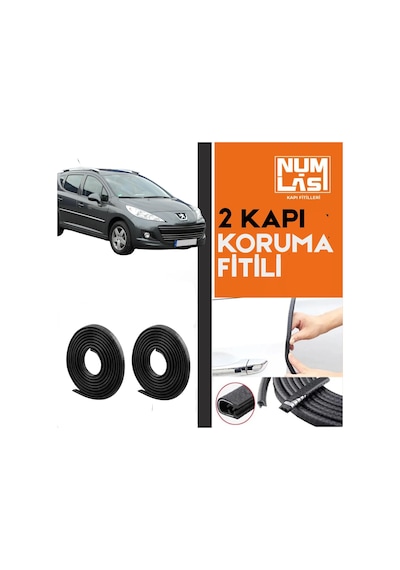 Peugeot 207+ Station Wagon İki Kapı Koruma Fitili Siyah Renk Numlas-a Kalite-nm2617