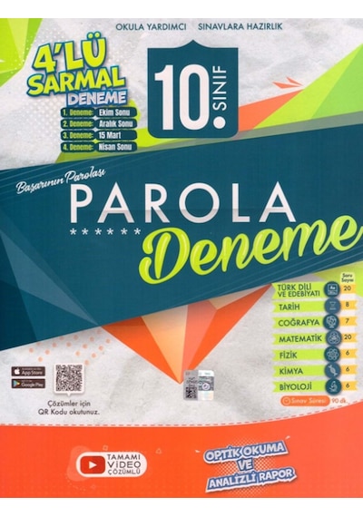 10.Sınıf Sarmal Parola 4'lü Deneme -  Evrensel İletişim Yayınları