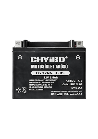 Chyibo Cg 12n6.5l-bs 12v 6.5ah Motosiklet Aküsü 1 Koli 10 Adet 138 65 100