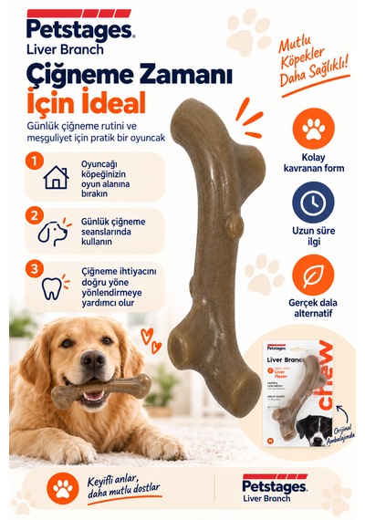 Petstages Liver Branch Köpek Çiğneme Oyuncağı Medium