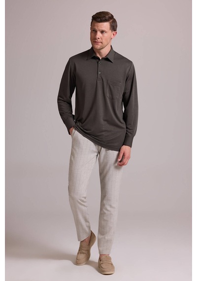 Ysf Erkek Koyu Yeşil Polo Yaka Sweatshirt
