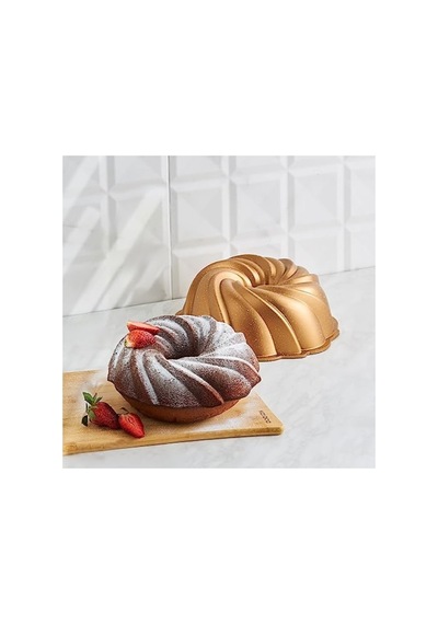 24 Cm Döküm Kek Kalıbı, Gold Renk 26 Cm