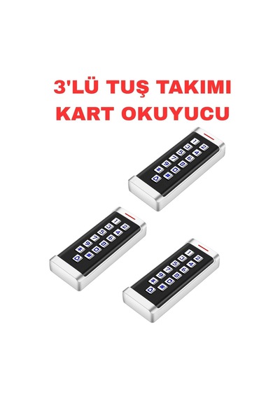 Sr-201 Em-w Proximity Kart Okuyucu Ip68 Şifreli Metal Kasa 2000 Kullanıcı Kapasiteli 125 Khz 3 Adet