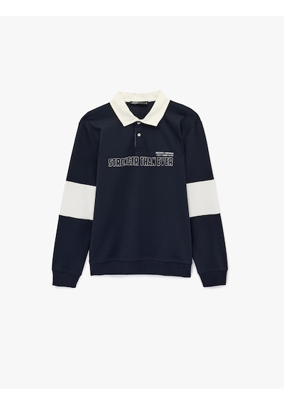 Koton Uzun Kollu Pamuklu Renk Kontrastlı Düğmeli Baskılı Polo Yaka Sweatshirt Lacivert 6sam70025mk Lacivert Koton Uzun Kollu Pamuklu Renk Kontrastlı Düğmeli Baskılı Polo Yaka Sweatshirt Lacivert 6sam70025mk Lacivert