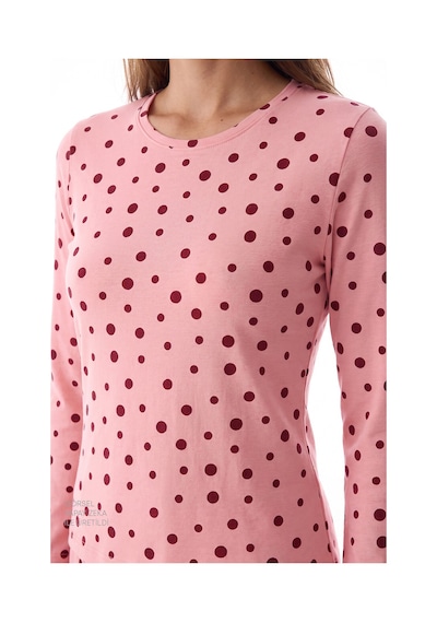 Penti Pembe Berry Puantiye Desenli Uzun Kollu Pijama Takımı Pk32