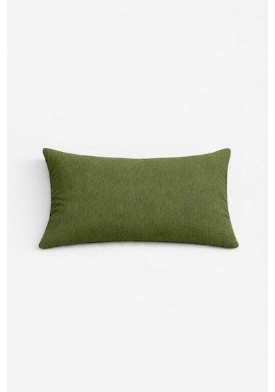 Kadife Dokulu Çimen Yeşili Kırlent Yastık Kılıfı 2 Adet 50 X 30 Cm