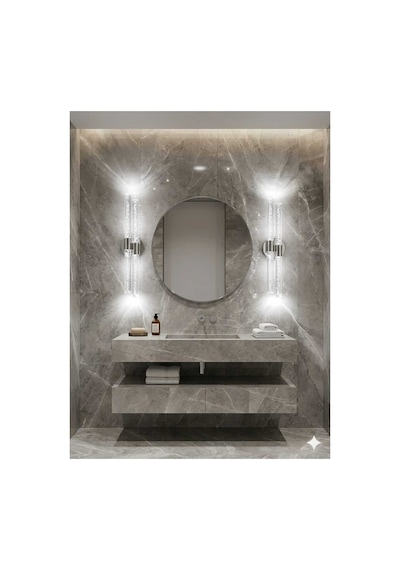 Bubbleflux Dubble Large 51 Cm Modern Tasarım Led Aplik - Duvar Lambası - Gümüş - Elektrikli - Kumandalı - Beyaz Led Gümüş Elektrikli Kumandalı 51