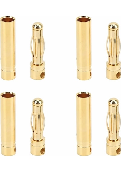4 Çift 4mm Altın Kaplama Banana Dişi Erkek Soket 40A Pil Batarya Lion Bullet Plug Kablo Konnektör
