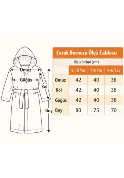 Bicomi Yumuşak Dokulu & Hızlı Kurulayan Kapüşonlu Çocuk Bornozu Ayıcık Figürlü Bej