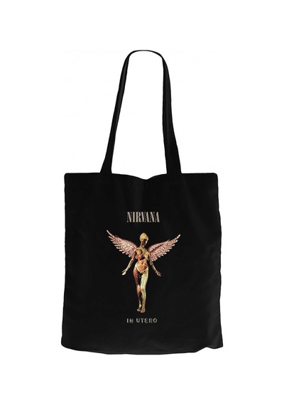 Nirvana In Utero Siyah Kanvas Bez Çanta Siyah