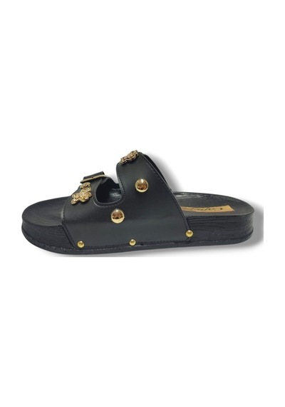 Capri 9001-25 Deri Çift Bant Tokalı Kadın Terlik Siyah Capri 9001-25 Deri Çift Bant Tokalı Kadın Terlik Siyah