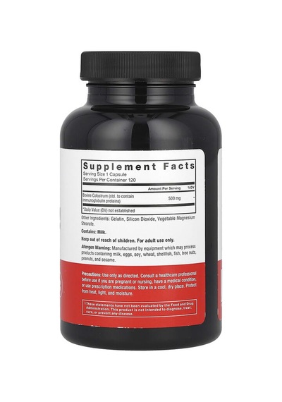 Force Factor, Bovine Colostrum With Immunoglobulin & Lactoferrin, 500 Mg, 120 Capsules