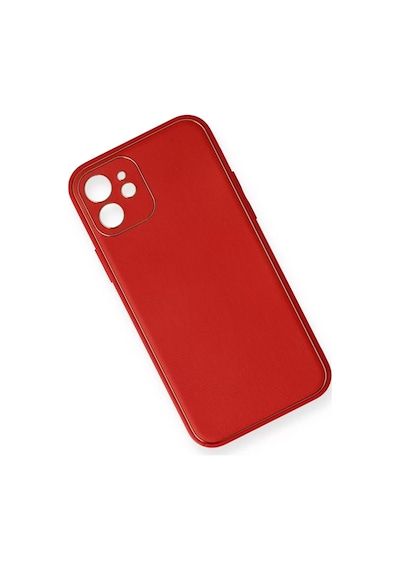 Newface Apple iPhone Uyumlu 12 Mini Kılıf Coco Deri Silikon Kapak - Kırmızı Diğer