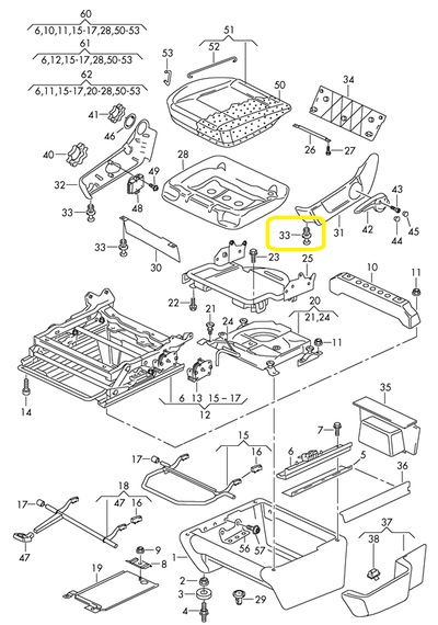 VW Audi GERME Perçini Klips 7L6868307 8Z0857784 HSK0460