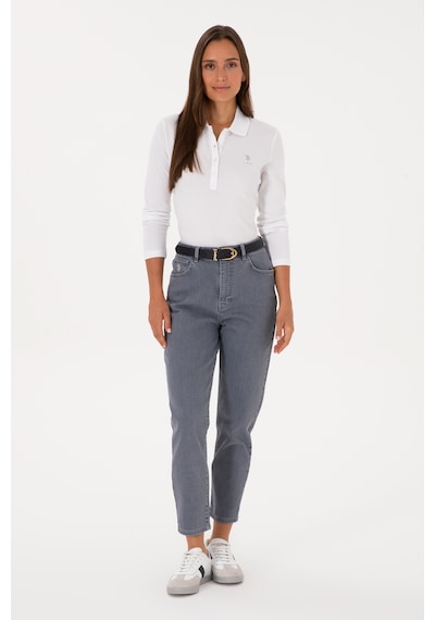 U.S. Polo Assn. Kadın Gri Mom High Waist Fit Jean Pantolon 50309422-DN0025