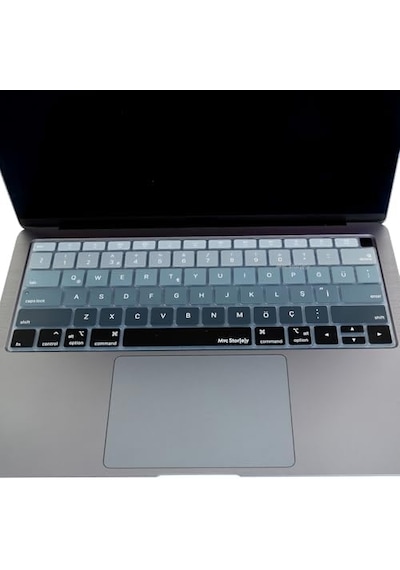 Türkçe Q Klavye Koruyucu Macbook Air 13 A1932 A2179 A2337 M1 Uyumlu Us Amerikan Düz Enter Ansı Türkçe Baskılı Silikon Keyboard Cover Siyah Gri