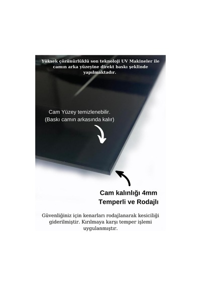 Atatürk Portresi Cam Tablo Dekoratif Duvar Tablosu Uv Baskılı Canlı Renkler Yatak Odası Ve Antre Doğum Günü Hediyesi 4mm Kırılmaz Cam