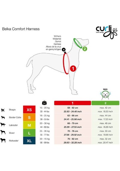 Curli Belka Comfort Harness Köpek Göğüs Tasması Kahverengi M 66-70x48 Cm