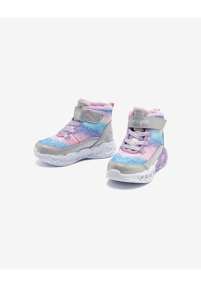 Skechers İnfinite Heart Lights - Lovin Hearts Küçük Kız Çocuk Gri Işıklı Bot 303054n Smlt Gri