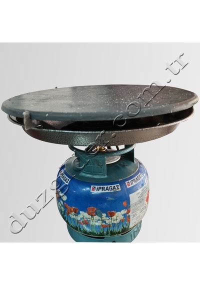 Gülsan Seyyar Çok Amaçlı Pratik Piknik Tüp Üstü 45 Cm Döküm Granit Izgara Siyah - Gri