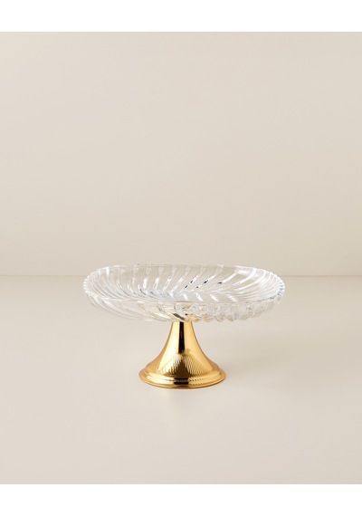 Lumin Cam Kek Standı 24,5x24,5 Cm Gold Altın