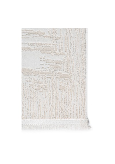 Distressed Pattern Eskitme Pamuk Tabanlı Salon - Oturma Odası Krem Renk Halı Krem