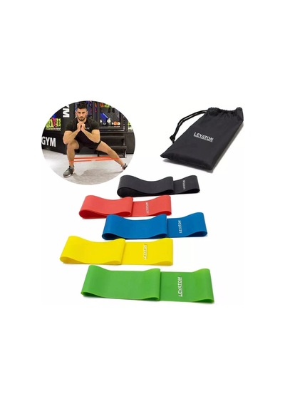 5'li Aerobik Band Latex Aerobik Bandı Pilates Yoga Lastiği Set