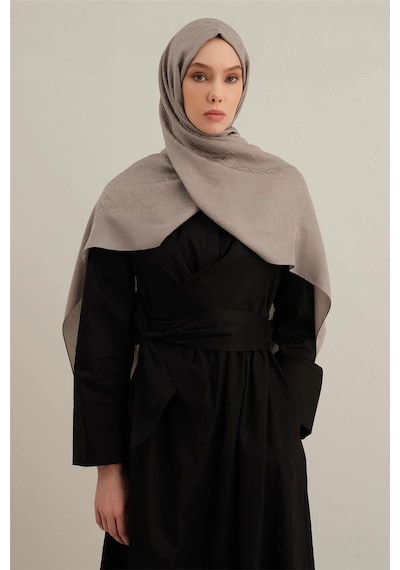 Armine Lyocell Naia Üçgen Monogram Şal 5 - 75 X 200 / Gri - 20 Gri - 20
